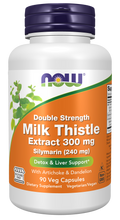 NOW Foods Milk Thistle Extract, Double Strength 300 mg - 90 Veg Capsules front package image
