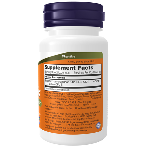 NOW Foods OralBiotic BLIS K12 60 Lozenges