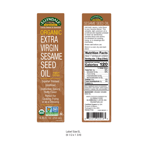 Now Foods Extra Virgin Sesame Seed Oil Organic 6 x 8.45 OZ/Case