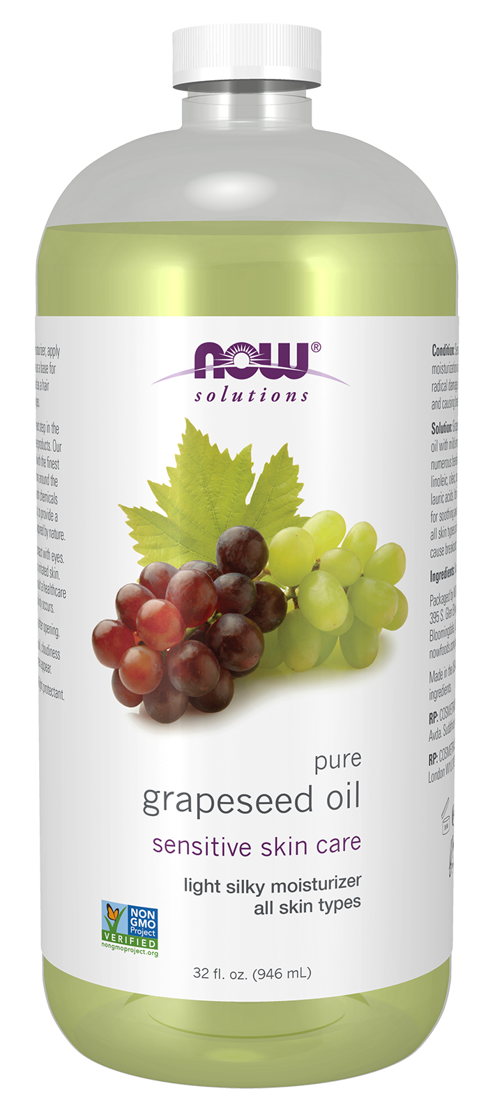 NOW Foods Grapeseed Oil - 32 fl. oz. front package image