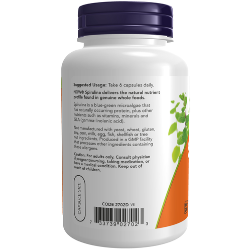 NOW Foods Spirulina 500 mg 120 Veg Capsules