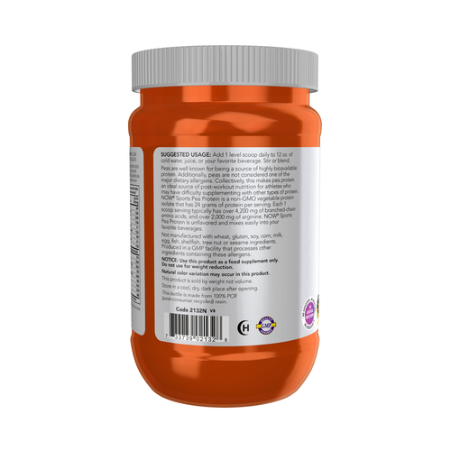 NOW Sports Pea Protein Unflavored 12 oz