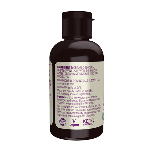 NOW Foods Organic Monk Fruit Vanilla Liquid | 1.8 fl oz