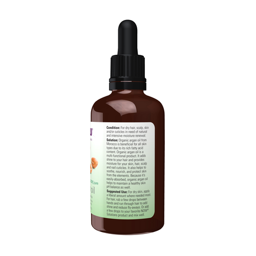 NOW Solutions Organic Argan Oil 2 oz | Liquid Gold Skin & Hair