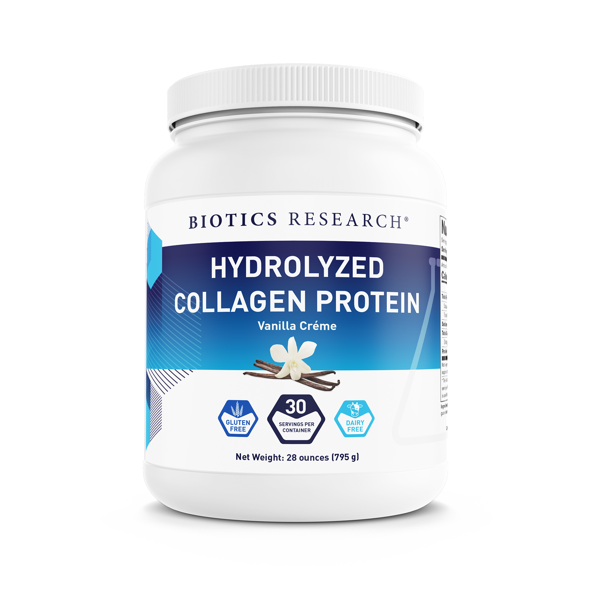 Hydrolyzed Collagen Protein Vanilla Creme by Biotics Research - 28 oz