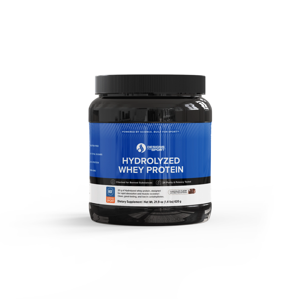 Designs for Health Hydrolyzed Whey Protein 620 g (1.4 lbs) front label