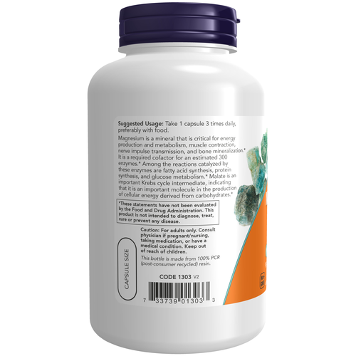 NOW Foods Magnesium Malate 95 mg 180 Veg Capsules