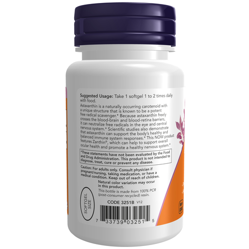 NOW Foods Astaxanthin 4 mg Veggie 60 Softgels