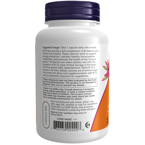 NOW Foods B-50 Complex 100 Veg Capsules