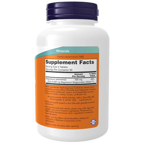 NOW Foods Magnesium Glycinate 180 Tablets