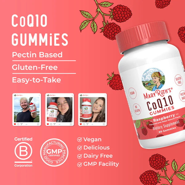 MaryRuthâ€™s CoQ10 Gummies Raspberry 60 Count