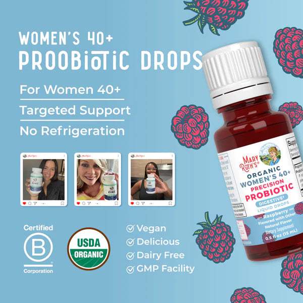 MaryRuth's Organic Women's 40+ Precision Probiotic Digestive Liquid Drops 0.5 oz