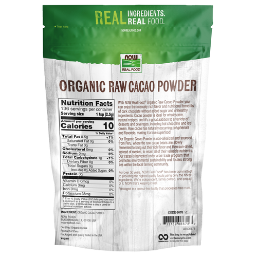 NOW Foods Raw Organic Cacao Powder 12 oz