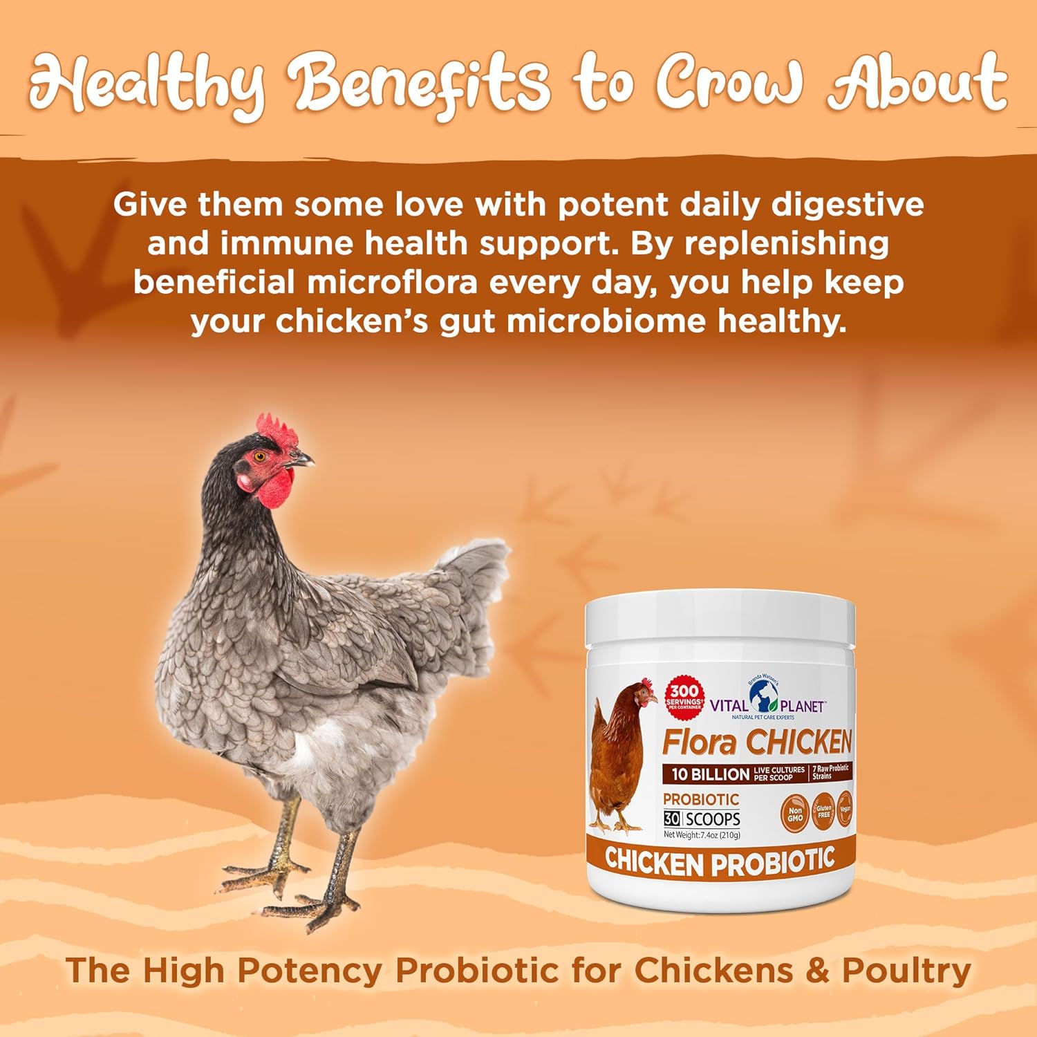 Vital Planet Flora Chicken Probiotic 10B 7 Strain 210g