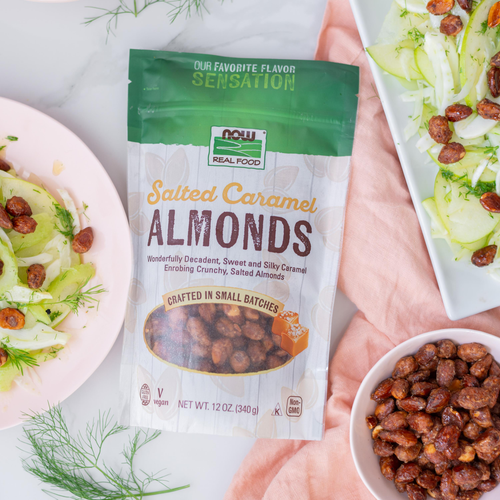 Now Foods Almonds Salted Caramel 12 oz