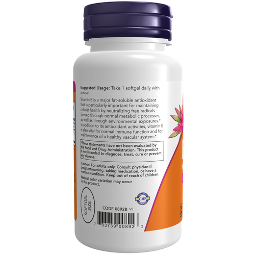 NOW Foods Vitamin E-400 Mixed Tocopherols Natural Vitamin E 100 Softgels