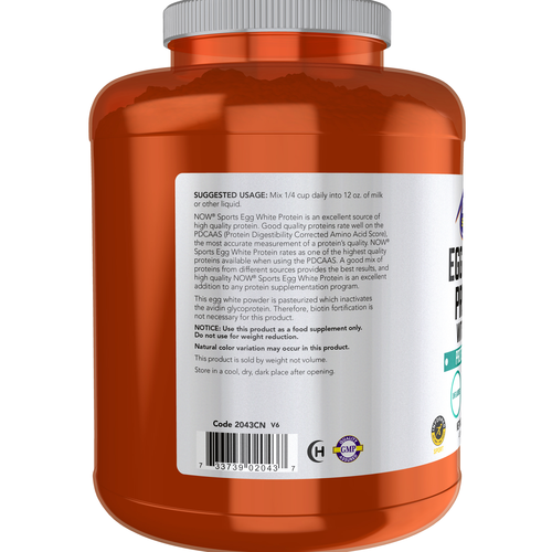 NOW Sports Egg White Protein Unflavored Powder 5 lbs