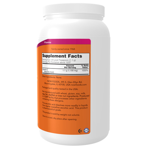 NOW Foods Vitamin C Crystals Powder 3 lbs | Pure Ascorbic Acid Bulk