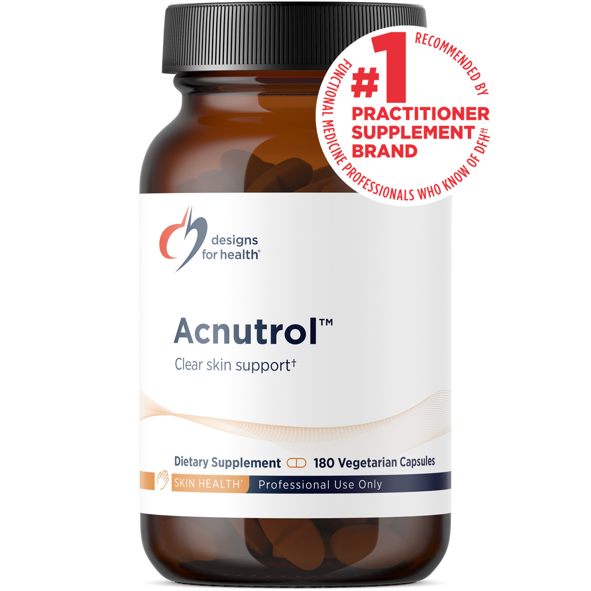 Designs for Health Acnutrol 180 capsules front label