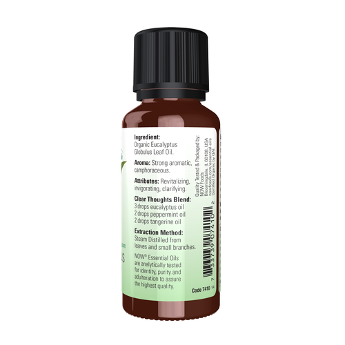 NOW Essential Oils Organic Eucalyptus Globulus Oil 1 oz