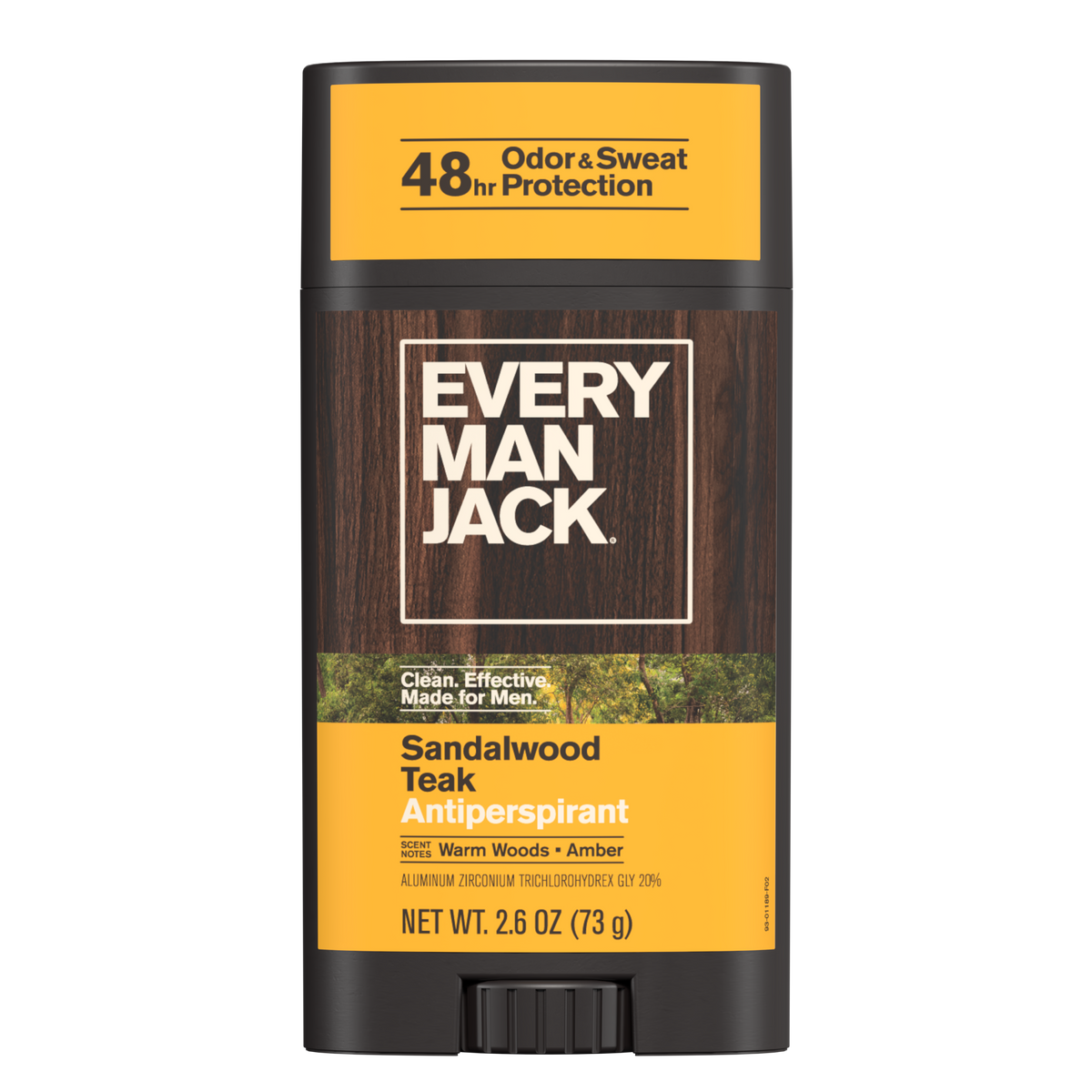 Every Man Jack Sandalwood Teak Antiperspirant Deodorant — 2.6 oz