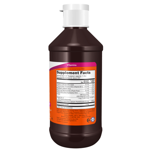 NOW Foods Vitamin B-12 Complex Liquid B Vitamins | 8 fl oz