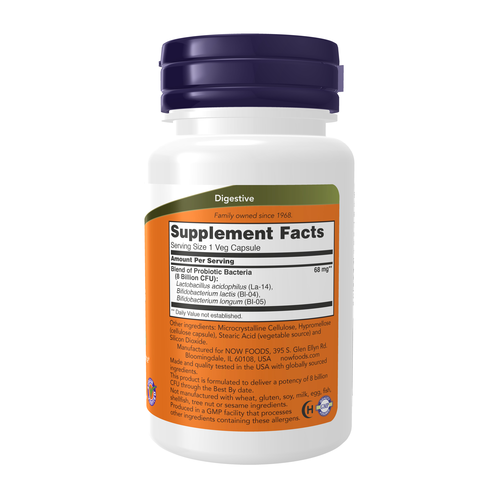 NOW Foods 8 Billion Acidophilus & Bifidus 60 Veg Capsules product image 2