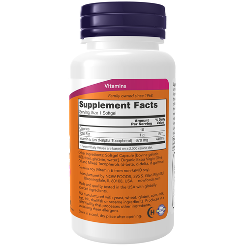 NOW Foods E-1000 Mixed Tocopherols 50 Softgels