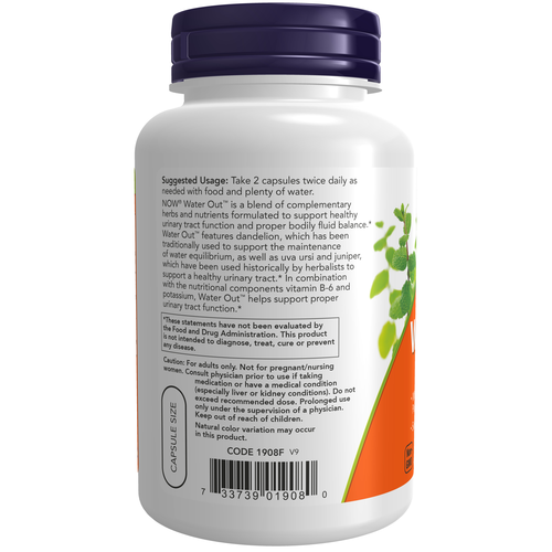 NOW Foods Water Out | Herbal Botanical Blend | 100 Veg Capsules