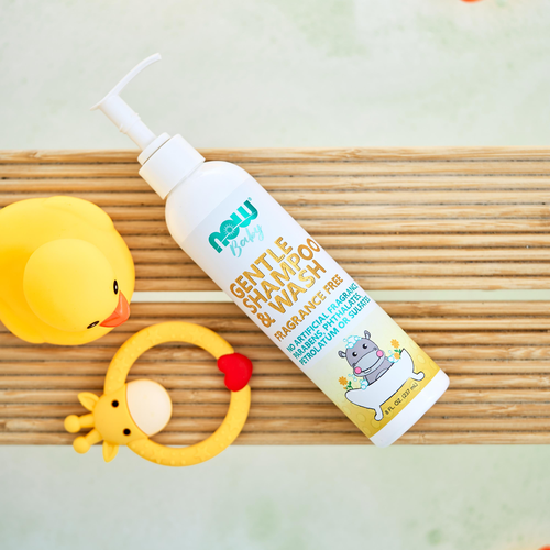 NOW Kids Gentle Baby Shampoo & Wash Fragrance Free 8 fl oz