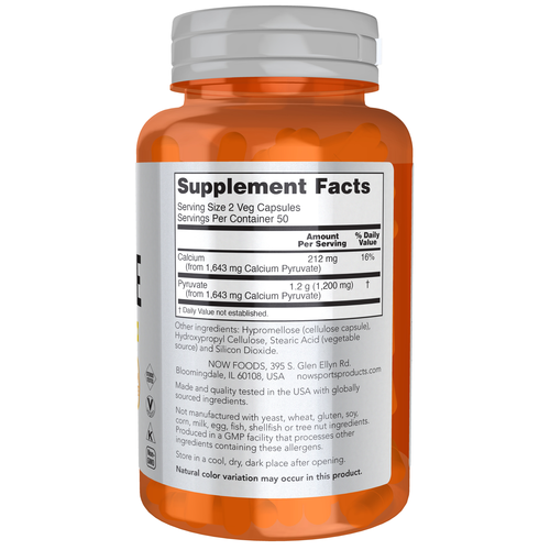 NOW Sports Pyruvate 100 Veg Capsules