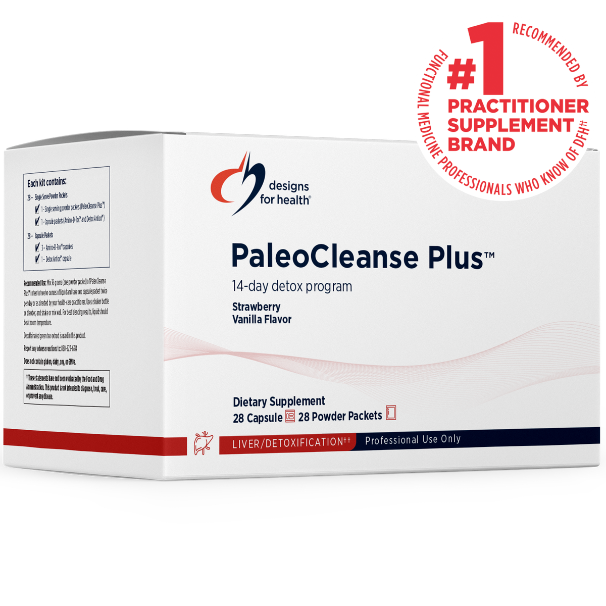 Designs for Health PaleoCleanse Plus Detox Strawberry Vanilla 14 day kit front label