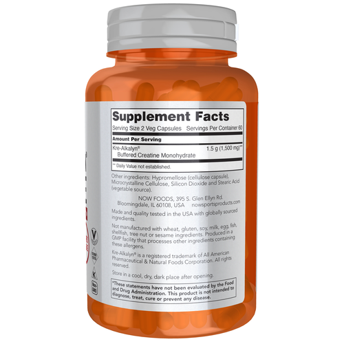 NOW Foods Kre-Alkalyn Creatine 120 Veg Capsules