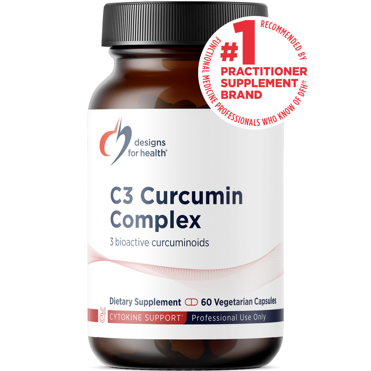 Designs for Health C3 Curcumin Complex 60 capsules front label