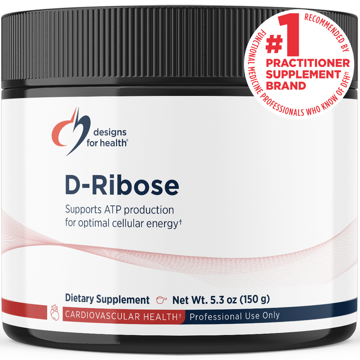 Designs for Health D-Ribose 150 g (5.3 oz) powder front label
