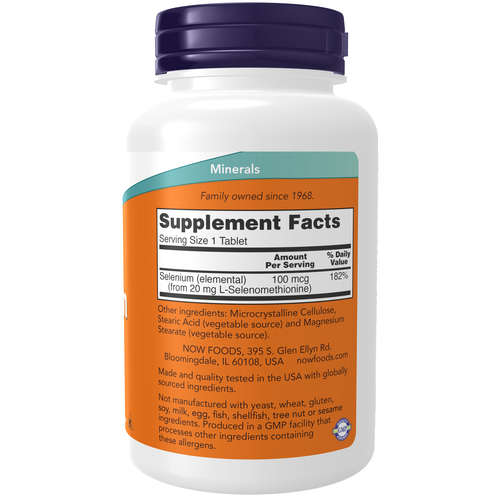 NOW Foods Selenium 100 mcg | 250 Tablets | Best Value Size