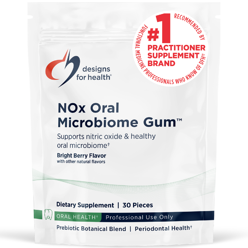 Designs for Health NOx Oral Microbiome Gum 30 pieces front label