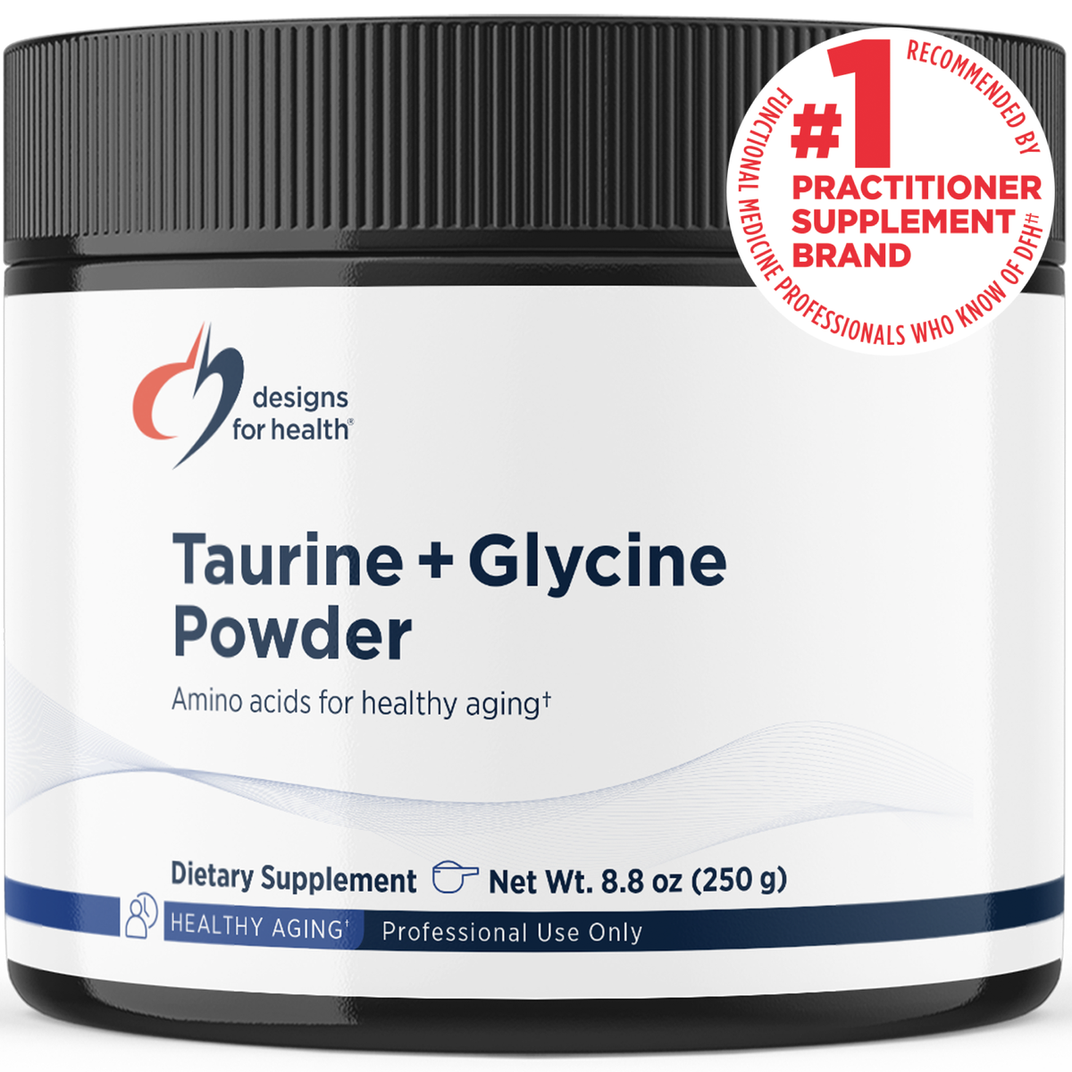 Designs for Health Taurine + Glycine Powder 250 g (8.8 oz) powder front label