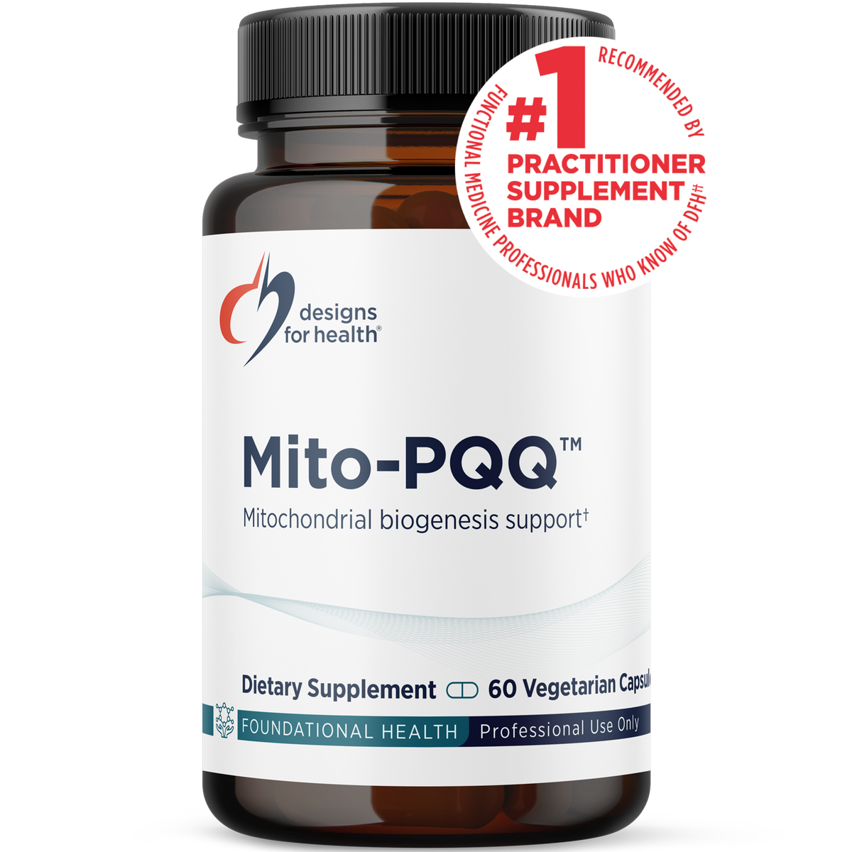 Designs for Health Mito-PQQ 60 vegetarian capsules front label