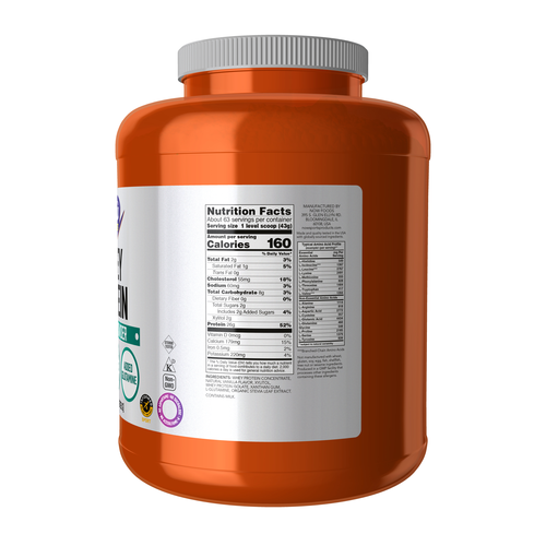 NOW Sports Whey Protein Creamy Vanilla Powder 6 lb