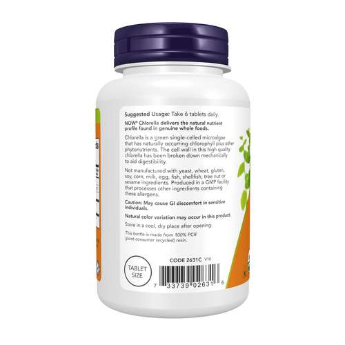 NOW Foods Chlorella 500 mg Organic 200 Tablets