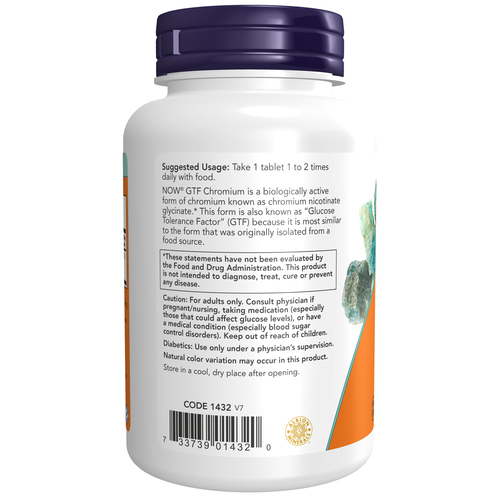 NOW Foods GTF Chromium 200 mcg 250 Tablets