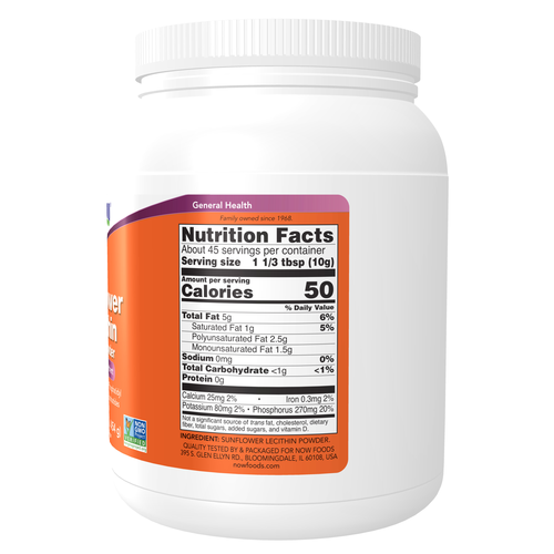 NOW Foods Sunflower Lecithin Pure Powder 1 lb | Soy-Free Non-GMO product image 2