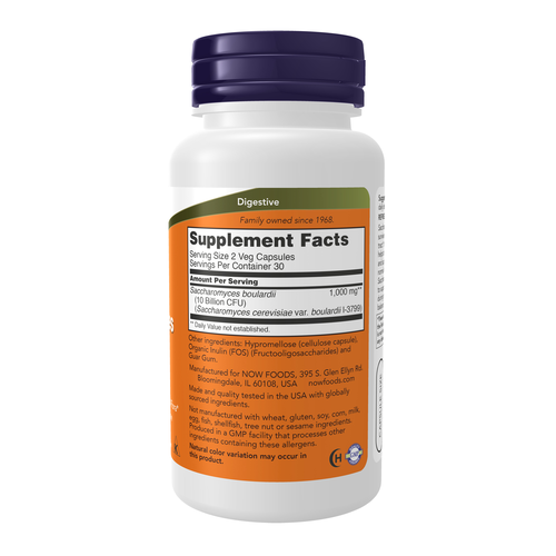 NOW Foods Saccharomyces Boulardii 60 Veg Capsules