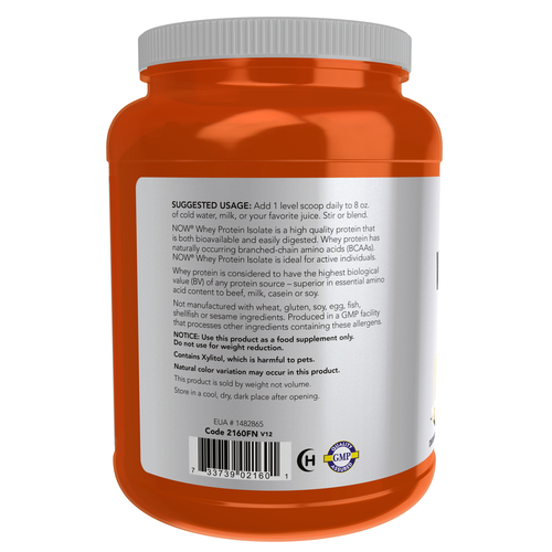 NOW Sports Whey Protein Isolate Creamy Vanilla 2 lb
