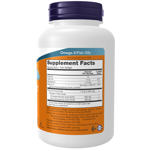 NOW Foods Ultra Omega 3-D Fish Oil Fish Gelatin 90 Softgels
