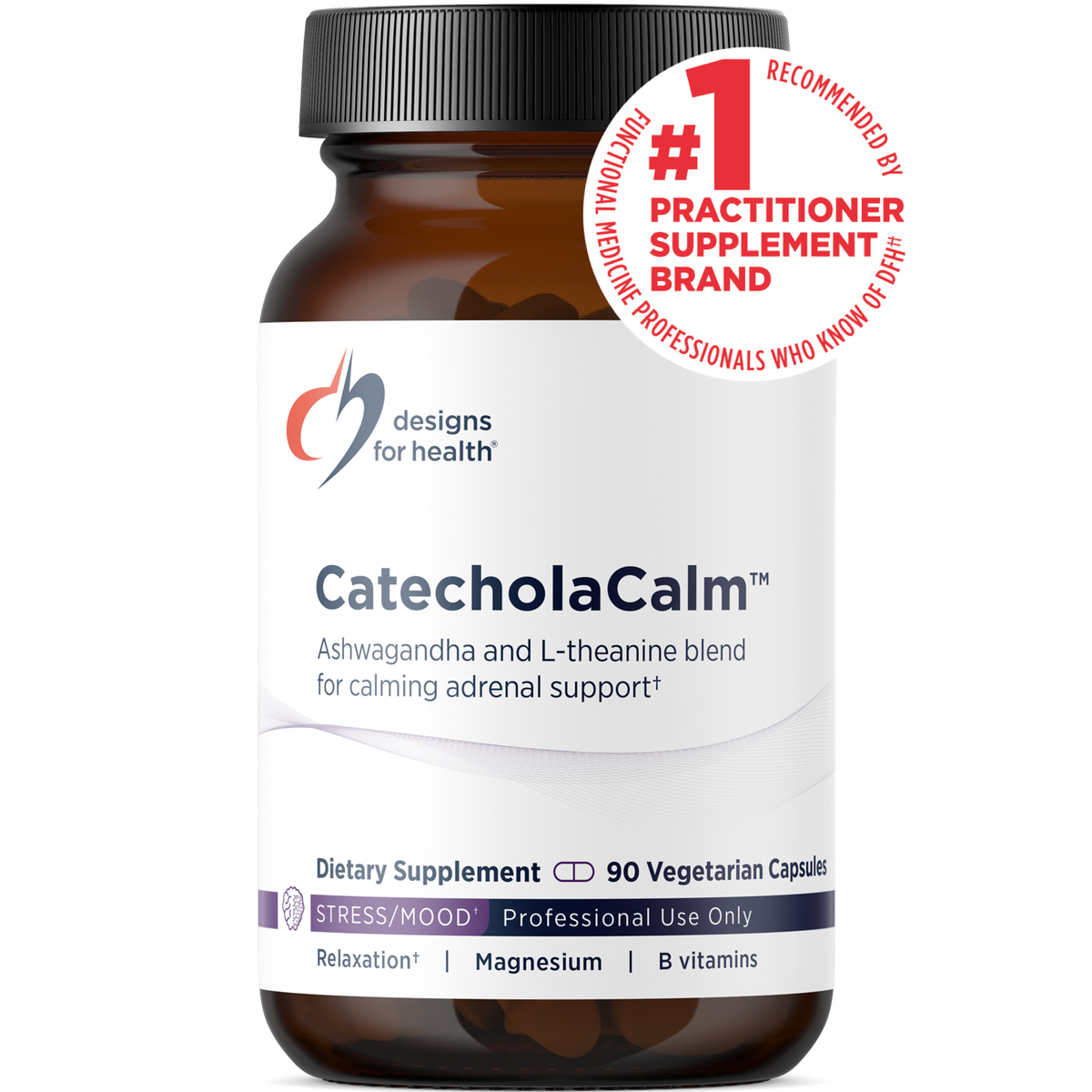Designs for Health CatecholaCalm 90 capsules front label