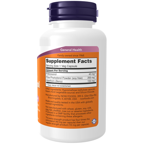 NOW Foods Policosanol Extra Strength 40 mg 90 Veg Capsules
