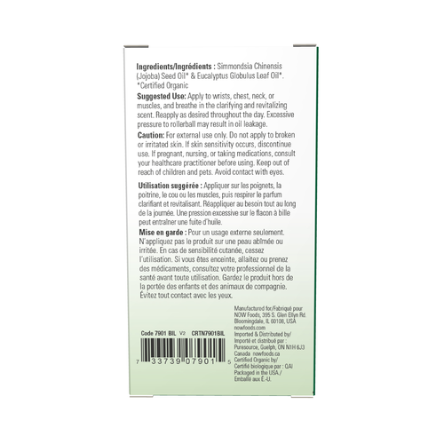 NOW Foods Organic Eucalyptus Roll-On 10 ml | Ready-to-Use
