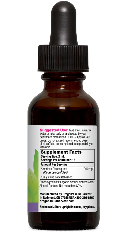 Oregon's Wild Harvest American Ginseng Extract 1 oz